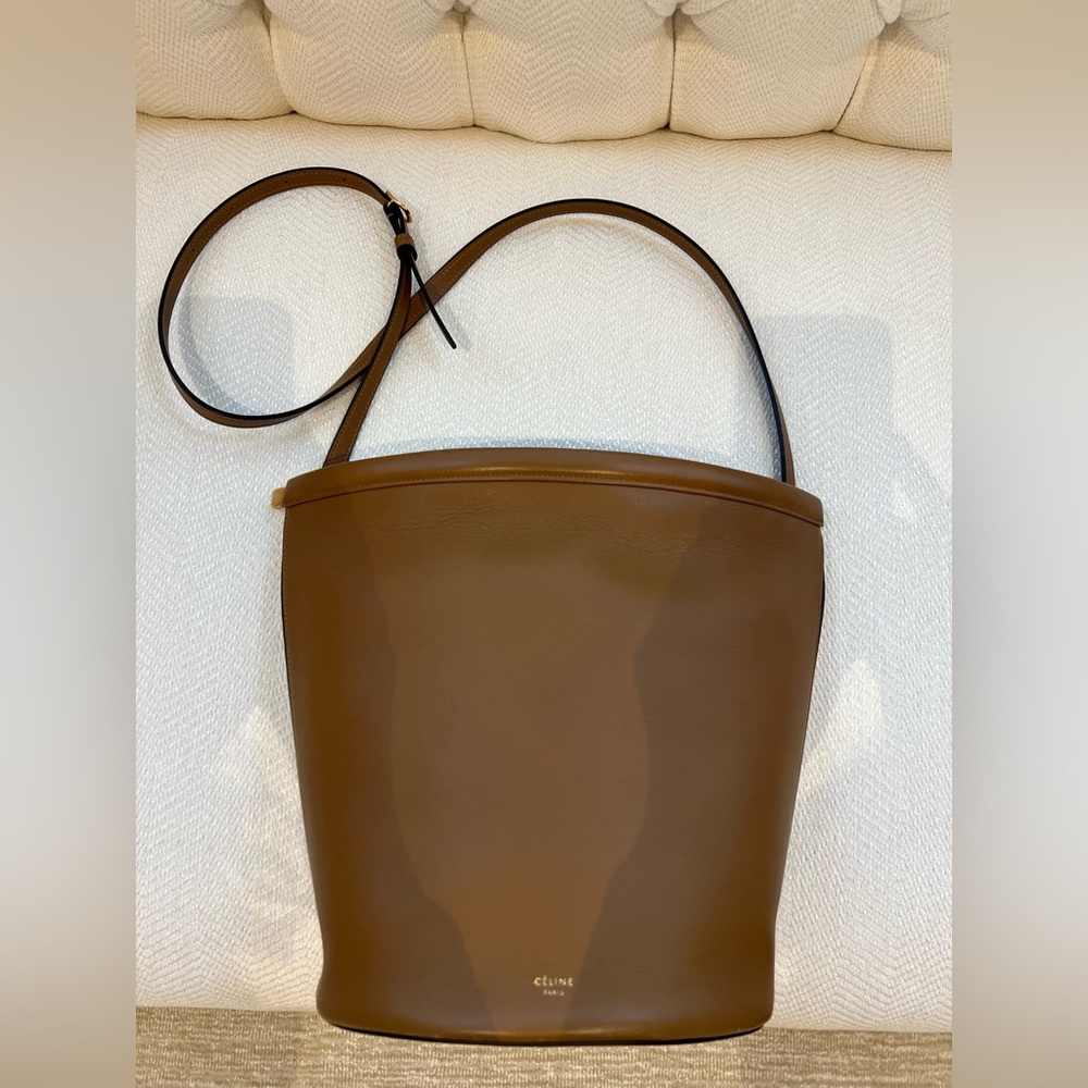 Celine by Phoebe Philo Smooth Calfskin Tan Crossbody Bucket Bag